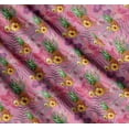 thumbnail image 3 of Soimoi Pink Cotton Cambric Fabric Lily & Pine Fruits Decor Fabric Printed Yard 56 Inch Wide, 3 of 7