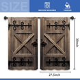 thumbnail image 3 of Brown Barn Door Kitchen Curtains 27.5W x 39L Inch Wood Wooden Farmhouse Rustic Country Vintage Rod Pocket Short Cafe Tier Small Window Treatment Drapes Decor 2 Panels, 3 of 6
