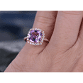 thumbnail image 6 of HeartsAndYou 2.4ct Natural Purple Amethyst & Diamond Engagement Ring Halo 14k SOLID Rose Gold, 6 of 9