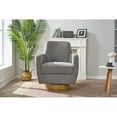 thumbnail image 6 of 360° Swivel Armchair - Cotton Linen Fabric, Grey, Ergonomic Design for Living Room/Bedroom. Comfortable, Modern Indoor Home Seating. 27.3" Wide., 6 of 17