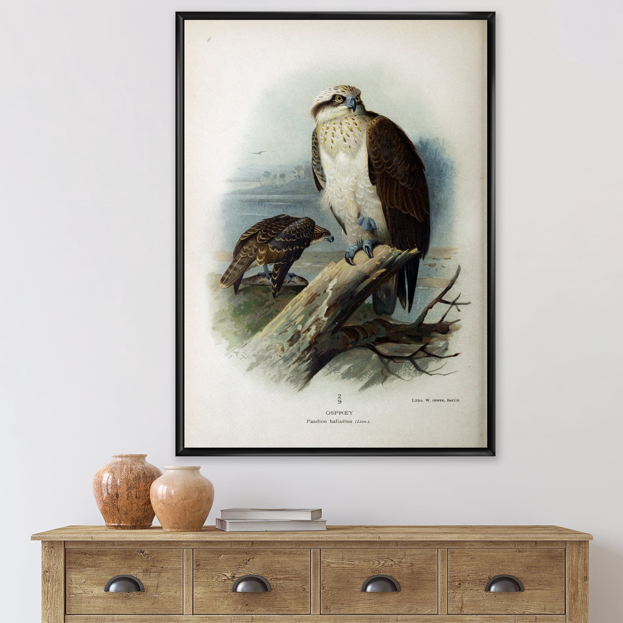 Designart 'Ancient Bird Life VI' Traditional Framed Canvas Wall Art Print