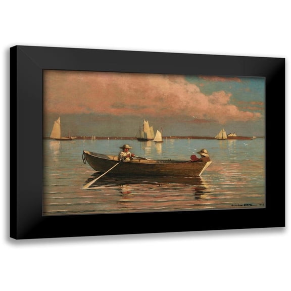 Homer, Winslow 14x11 Black Modern Framed Museum Art Print Titled - Gloucester Harbor