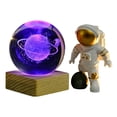 thumbnail image 2 of Luz nocturna Galaxy Crystal Ball | Base de madera LED | Esfera de cristal grabada por astronauta | Regalo de cumpleaños para niños, adolescentes, niños, niñas | Decoración de escritorio | 6x6cm, 2 of 3