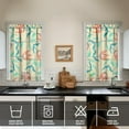 thumbnail image 2 of Kitchen Window Curtains over Sink Red Tulip Small Window Treatment White Cafe Short Curtains for Bathroom Tier Drapes 27.5x39 Inch, 2 of 4