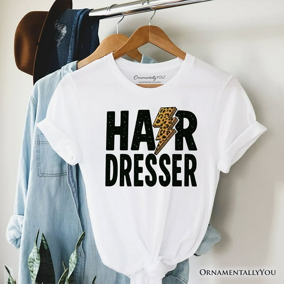 Hairdresser Leopard Lightning T-Shirt, Retro Stylist Tee