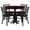 Mahogany Top/Black Vinyl Seat, variant on Flash Furniture 36'' Round Mahogany Laminate Table Set with X-Base and 4 Ladder Back Metal Chairs - Black Vinyl Seat