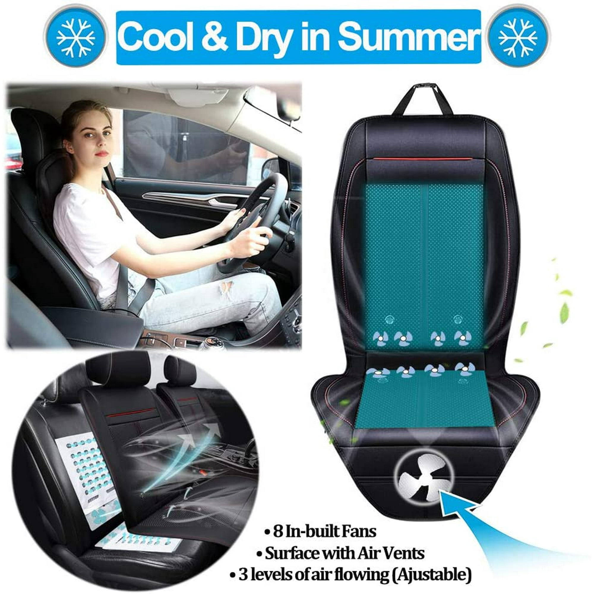 Winter Leather Car Seat Covers Warm Car Seat Cushion with Cooling Vibration Massage Seat Cushion 12V Universal Front Driver Seat Covers for Cold Weather and Winter Driving Beige Walmart