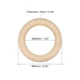 thumbnail image 2 of Unique Bargains 20Pack 60mm(2.4') Natural Wood Rings, 10mm Smooth Unfinished Wooden Circles, 2 of 7