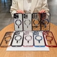 thumbnail image 5 of Compatible with iPhone Case[Compatible with Magsafe] Electro Plated Edge Magnetic Soft TPU Clear Camera Lens Protection Shockproof Cover Phone Case (Rosegold,iPhone 11), 5 of 5