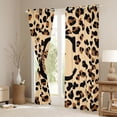 thumbnail image 3 of Castle Fairy Leopard Bow Letter C Black Out Curtains for Girls,Cheetah Print Curtains Pack of 2 (42x63 Each), 3 of 6