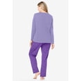 thumbnail image 2 of Dreams & Co. Plus Size Petite Long Sleeve Knit PJ Set, 2 of 6