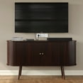 thumbnail image 4 of Furnihold 54.4''W Buffet Cabinet with Storage Fluted Sideboard Cabinet with Doors & 4 Shelf Storage for Living Room, Hallway, Kitchen, Mahogany, 4 of 6