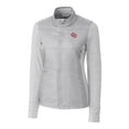 thumbnail image 2 of Women's Cutter & Buck Gray Oklahoma Sooners Vault DryTec Stealth Hybrid Quilted Full-Zip Windbreaker Jacket, 2 of 3