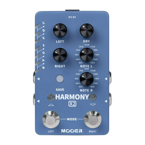 Pedal de efectos de guitarra Harmonizer MOOER Harmony X2 12 tonos