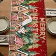 thumbnail image 5 of Merry Christmas Table Runner 108 Inches Long, Cotton Linen Table Runner Dresser Scarf, Winter Trees Xmas Snowflake Gingerbread Fabric Tablerunners for Dining Tables Wedding Holiday Party 13"x108", 5 of 8