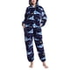 thumbnail image 2 of Pijamas con capucha con estampado de dibujos animados para mantener el calor, pijamas de una pieza de manga larga para uso doméstico, 2 of 6