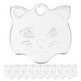 thumbnail image 1 of KAKOWELY 10 etiquetas de identificación para perro con forma de cabeza de gato, grabadas a medida, adorables etiquetas con nombre para mascota., 1 of 5