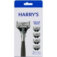 thumbnail image 3 of Harry's Winston Razor Handle for Men, Includes 5 Razor Blade Cartridges, Ink Chrome, 3 of 10