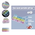 thumbnail image 1 of Pill Box 21 Grids Waterproof Three Rows Refillable Weekly Vitamin Pills Case Household Supplies, 1 of 8