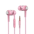 thumbnail image 1 of Auriculares con cable de 3,5 mm con orificio redondo, universales, color macarrón, para teléfono móvil, auriculares con micrófono, auriculares deportivos internos, 1 of 2