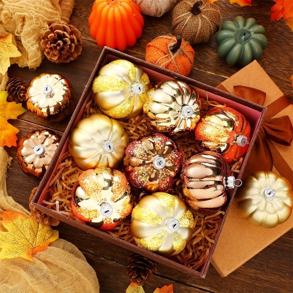 Halloween Pumpkin Ornament Ball Decor Set - Shatterproof Hanging Decorations for Indoor Trees, Wreaths, and Fall Centerpieces - Perfect for Seasonal Home Decor and Festive Celebrations