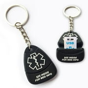 Responder USB Medical Alert Keychain. Hypoallergenic, Waterproof Silicone. 2GB USB Medical Alert Waterproof Flash Drive. Complimentary 12-Month Access PHR (Personal Health Record)