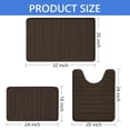 thumbnail image 2 of Tripumer Brown Memory Foam Rug Set Soft 3 Piece Bath Rug for Home Kitchen Comfort and Absorbency, 2 of 7