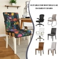 thumbnail image 5 of TSOVTHRID Black Cat Colorful Floral Print Quilted Dining Chair Cushion Covers Stretchy Comfy Seat Cushion Slipcovers Removable Armless Chair Covers with Detachable Strap, Set of 4, 5 of 7