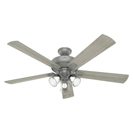 

Hunter 51098 Crestfield 60-In. Ceiling Fan with LED Lights (Matte Silver)