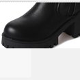 thumbnail image 4 of Fesfesfes Platform Boots for Young Ladies Women's Low Barrel Round Head Waterproof Platform Thick High Heel Side Zipper Short Boots 8.5(41), 4 of 9
