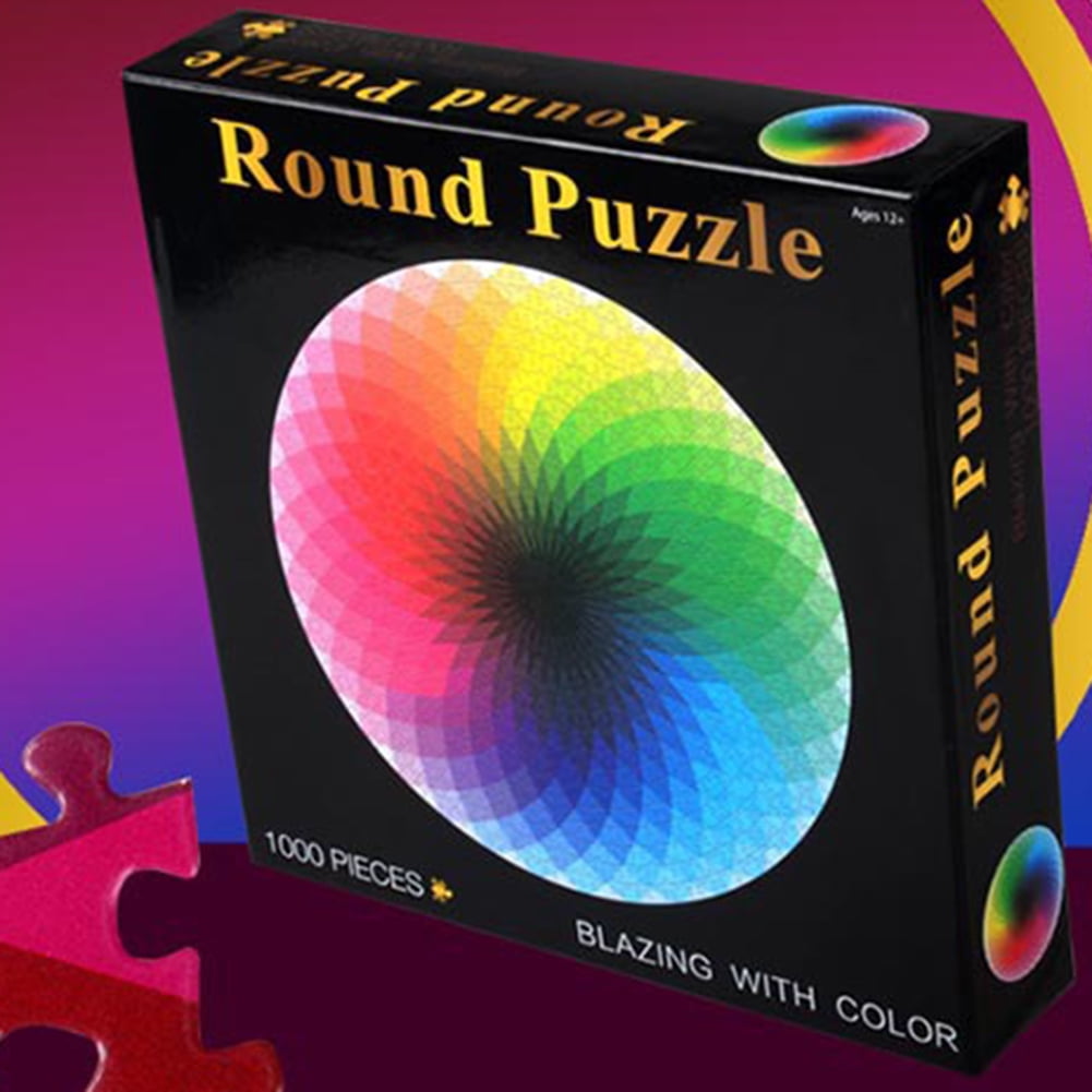 1000 pcs/set DIY Color Jigsaw Puzzle Rainbow Round Geometrical For Adult I6Q0 