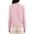 thumbnail image 5 of Womens&nbsp;cardigan&nbsp;sweaters Button Up Cardigans Open Front Crewneck Cozy Sweater Top Warm Soft Knitwear OIOLOYJM Pink L, 5 of 6