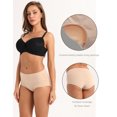 thumbnail image 4 of LIQQY Women's Cotton Briefs High Waist Breathable Underwear Full Coverage Panties 4-Pack (L, Nude), 4 of 8