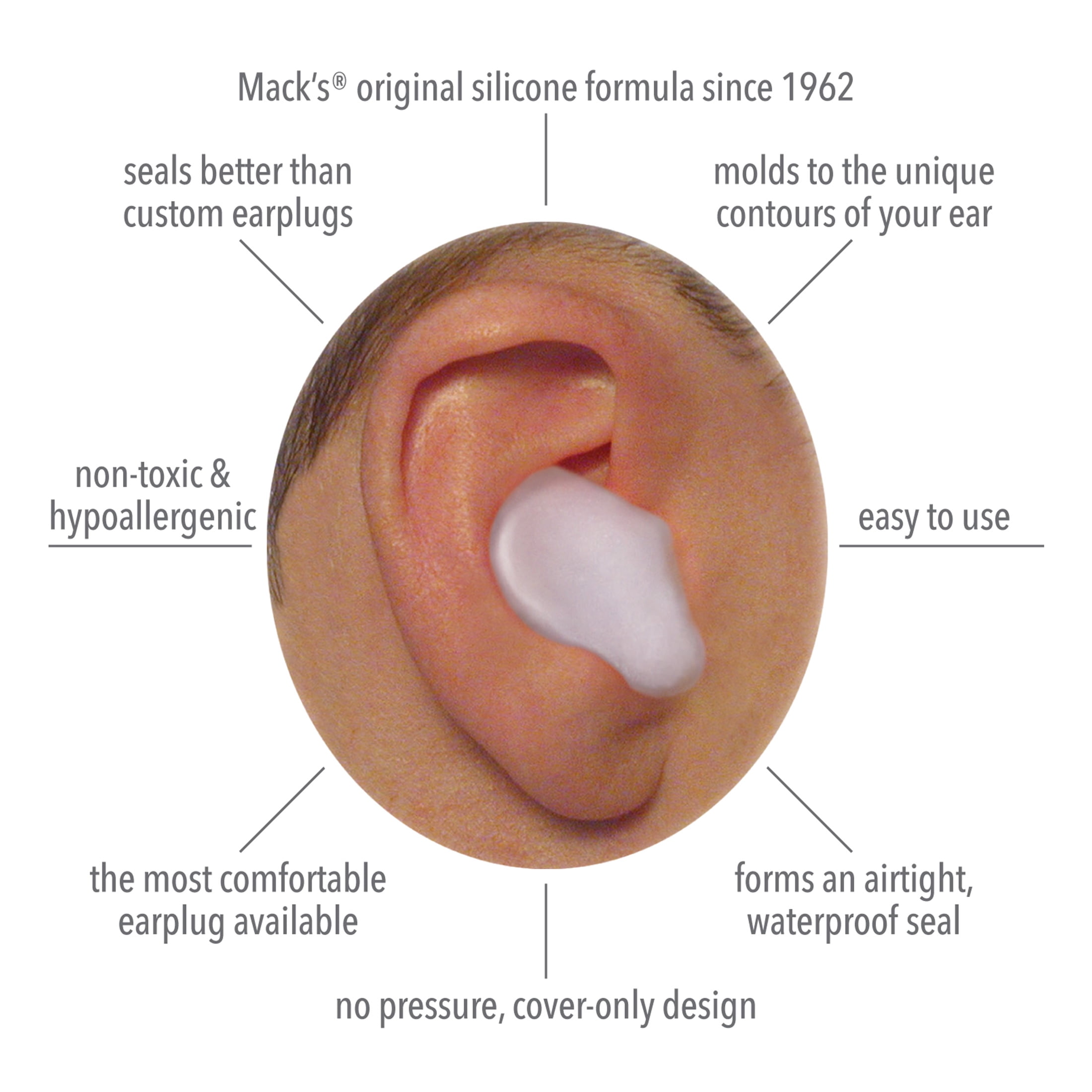 Mack's Pillow Soft Silicone Earplugs - 6 Pair
