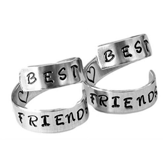 Best Friends Rings Two Aluminum Set Twist BFF Rings