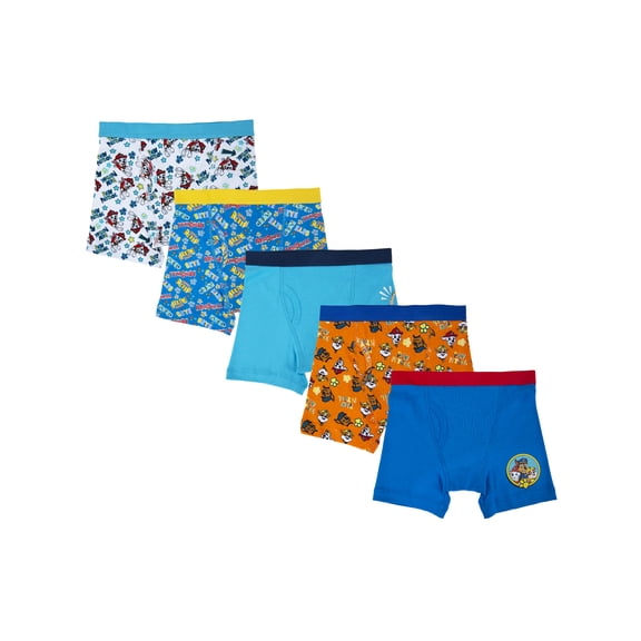 Nickelodeon P.A.W Patrol Boys Underwear, 5 Pack Boxer Briefs Sizes 4 & 6
