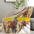 thumbnail image 3 of Western-Style Horse Blanket, Colorful Abstract Horse Art Flannel Throw Blankets,Soft Warm Lightweight Cozy Plush Animal Throws for Bed Sofa Office Travel Home Decor Gifts for Women 60"x50", 3 of 6