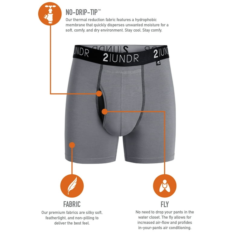 2UNDR Men's Flow Shift 9 Long Leg Underwear (Navy, Medium)