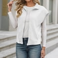 thumbnail image 3 of TIANZEN Knit Zip Front Vest Sleeveless Oversized Outerwear With Side Pockets Casual Layering Cardigan Two Vest Denim Vest Sweater Sleeves Juniors Flannel Vest, 3 of 5