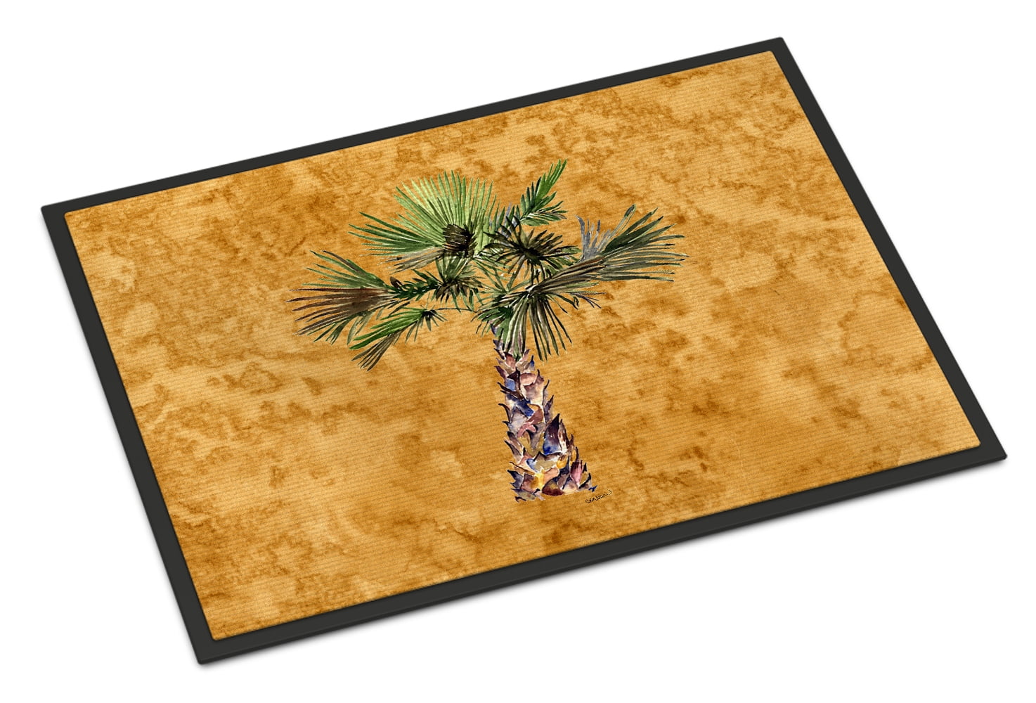 Palm Tree on Gold Door Mat
