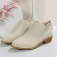 thumbnail image 4 of Mostsola Stacked Heel Ankle Boots for Women Pointed Toe Casual Chelsea Boots Suede Short Booties, 4 of 8