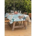 thumbnail image 3 of Outdoor Tablecloth with Umbrella Hole for Patio/Picnic/Party/Camping, Ocean Coral Waterproof Table Cloth Rectangle Table Cover Washable, Summer Coastal Marine Seaweed Starfish Watercolor (60"x 120"), 3 of 8
