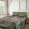 thumbnail image 3 of Ambesonne Vintage Fitted & Top Sheet Set with Shams, Power Locomotive Train, Grey Brown, 3 of 8