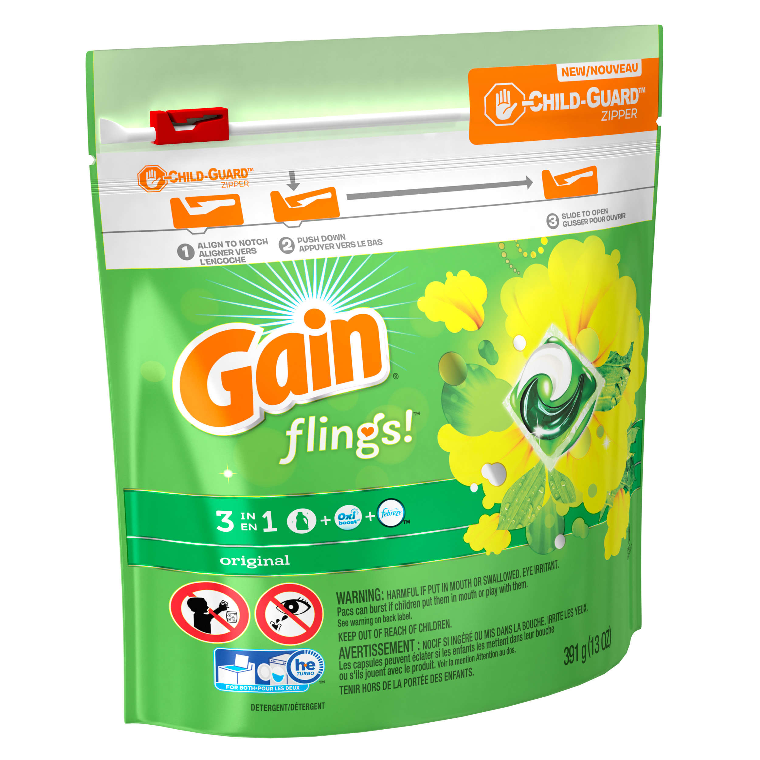 Gain Flings Laundry Detergent Pacs, Original Scent, 16 Count photo 7
