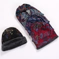 thumbnail image 5 of Autumn Winter Cap Soft Fashion Neck Warm Warmer Print Flower Beanie Velvet Bonnet Women Hat Bib Hats GREY, 5 of 8