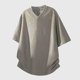 thumbnail image 5 of Camiseta de Manga Corta Color Sólido Casual Suelto Transpirable Cuello en V Top para Hombres, 5 of 5