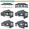 thumbnail image 3 of HOTEEL Heavy Duty 10x30 Commercial Tent,Pop up Canopy for Parties,Wedding,Waterproof Gazebos with 8 Sidewalls,Gray, 3 of 10