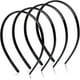 thumbnail image 1 of Diadema de plástico de 4 piezas, diadema negra con dientes finos, diadema para deportes al aire libre, adecuada para hombres, mujeres y niñas (8 mm de ancho), 1 of 5