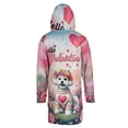 thumbnail image 2 of Hello Valentine’s Day Bichon Frise Flower Crown Romantic Pink Floral All Over Print 3D Hooded Duffle Toggle Coat Bichons Dog Lovers Gifts Idea - 00031, 2 of 6