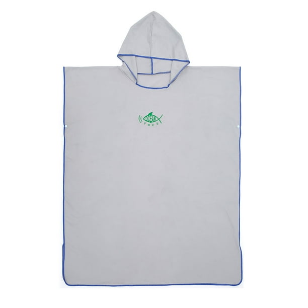 JTWEEN Bata Toalla Cambiante Toalla Poncho Bata con Capucha Microfibra Ligera de Secado Rápido para Surf Natación y Playa Se Adapta a Hombres Mujeres Adultos